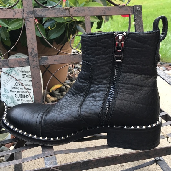 💙Zadig & Voltaire Express Clous Black Leather Ankle Boots - Picture 12 of 16